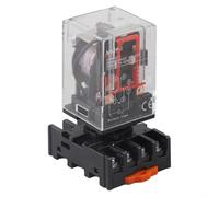 1 lot de relais de puissance MK2P-I avec culot PF083A, relais général DPDT 8 broches 10 A pour DC12 V DC24 V AC110 V AC220 V, contacts en alliage argenté avec indicateur LED pour commandes