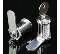 1 lot de serrures à came pour tiroir, armoire, boîte aux lettres, casier, porte, placard avec 2 clés, accessoires de matériel de sécurité de 2,5 cm de long et 4,7 cm de long x 2,3 cm