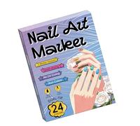 1 lot de stylos de peinture à ongles avec pointe fine pour motif complexe, résistant à l'eau, séchage rapide, teintes vives, poignée confortable