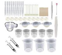 1 lot de tasses à mesurer en silicone de 100 ml avec fente pour cartes, agitateur, bâtons de mélange, pincettes, outils en résine, moules époxy