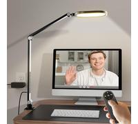 1 lot d'éclairage de vidéoconférence, éclairage zoom pour ordinateur avec pince, 30 modes d'éclairage, bras oscillant, lumière de bureau avec fonction mémoire et synchronisation pour bureau à domicile