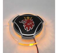 1 lot d'emblème Griffin noir et rouge pour grille avant de voiture Scania avec éclairage LED 24 V (éclairage jaune)