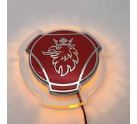 1 lot d'emblème Griffin rouge et argenté pour grille avant de voiture et camion Scania avec bande d'éclairage LED 24 V applicable aux accessoires lumineux de camion (éclairage jaune)