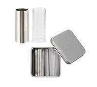 1 luge de guitare en verre et 1 luge de guitare en acier inoxydable, équipé de 1 boîte en fer, accessoires de guitare, adapté pour guitare électrique, guitare acoustique, basse etc.