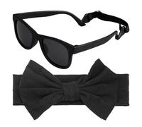 1 Lunettes De Soleil Pour Bébé Et 1 Bandeau Pour Bébé, Lunettes De Soleil Pour Enfants, Lunettes De Soleil En Silicone Souple, Bandeau À Nœud, Bandeau Élastique Pour Bébé, Couvre-Chef Pour Bébé