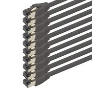 1 m Câble réseau Cat 8 Câble CAT8 Noir - Pack de 10 Câble Ethernet Cat.8 Lan 2000 MHz 40 Gbit s 40GBase-T Poe+ Câble Ethernet LSZH - 10 x 1 mètre Noir