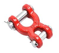 1 maillon de chaîne de sécurité à double chape, boucle de déverrouillage en X, crochet coudé avec connecteur à double anneau(5/8-8T)