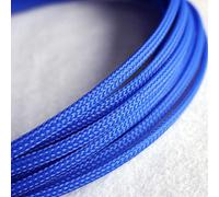 1 Manchon Extensible en Pet de 10 m for la Protection des câbles - Gaine tressée Plate et serrée en Peau de Serpent, Personnalisable à la Flamme(Blue,6mm)