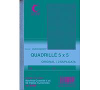ELVE Carnet autocopiant quadrillé (5/5) 140 x 210 mm – tripli noir