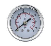 1 manomètre à vide 40 mm (1-1/2 po), connexion axiale arrière, boîtier en acier inoxydable, joint en laiton(NPT 1-8,0-1600bar)