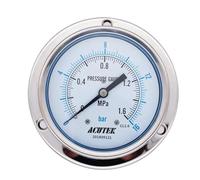 1 manomètre à vide positif/négatif à bande axiale Y100BF-ZT-0.1-60 MPa, soudé, en acier inoxydable 316, for applications gaz, pétrochimie et électricité.(1l2 NPT,60MPA)