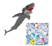 1 Marque-Page Requin Et 50 Autocollants Requin, Autocollants De Dessin Animé Mignons, Marque-Pages Lumineux Créatifs, Marque-Pages Intéressants, Cadeaux Pour Étudiants