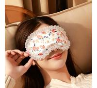1 masque de sommeil en satin floral avec bordure en dentelle imprimée, sangle élastique bloquant la lumière pour la sieste, le repos de voyage