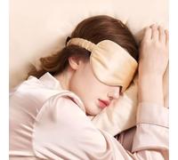 1 masque de sommeil en satin occultant pour les yeux pour un usage professionnel pour fille du centre-ville, esthétique, vol d'aviation de luxe (abricot)