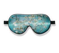 1 masque de sommeil en soie avec bandeau élastique, zéro pression sur les paupières et les cils, idéal pour la nuit, les voyages et la sieste (la Nuit étoilée de Van Gogh)