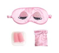 1 Masque Pour Les Yeux De Sommeil, 1 Sac De Rangement, 1 Paire De Bouchons D'Oreilles, Masque Pour Les Yeux Occultant, Masque Pour Les Yeux Brodé, Accessoires De Sommeil Roses