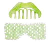 1 Masque Pour Les Yeux En Jade Et 1 Peigne À Gratter, Masque Pour Les Yeux Réutilisable, Masque Pour Les Yeux Créatif, Masseur Pour Les Yeux, Masque Pour Les Yeux Du Sommeil