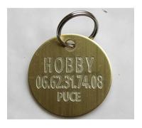 1 MÉDAILLE gravée pour chien LAITON 32 MM gravure offerte