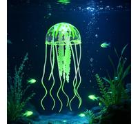 1 méduse artificielle auto-lumineuse pour aquarium, design flottant réaliste qui brille dans le noir pour aquarium, fête à la maison, vert