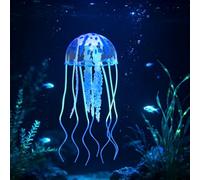 1 méduse artificielle auto-lumineuse pour aquarium, design flottant réaliste qui brille dans le noir pour aquarium, fête à la maison, bleu