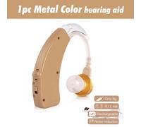 1 métal de pc - prothèse auditive BTE, outil de soins de l'oreille, amplificateur de son, Rechargeable, réglable, pour personnes âgées, version anglaise