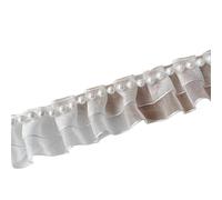 1 Meter Pearl Lace Accessories Handmade Diy Collar And Placket Clothing Bead Belt Webbing(DULL)