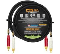 1 Meter RCA Câble Paire - WBC-PRO-LOCAP Low-Capacitance (14pF/ft) 22 AWG Ultra-Silent Audiophile & Professionnel-grade Audio Interconnect Câble avec Amphenol ACPR Gold RCA Plugs & Black Tweed Jacket
