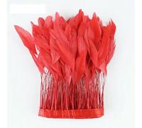 1 mètre de franges en plumes d'oie rouge, d'autruche, de coq, de dinde, pour mariage, bricolage, couture, vêtements, décoration, style 04