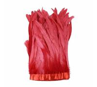 1 mètre de franges en plumes d'oie rouge, d'autruche, de coq, de dinde, pour mariage, bricolage, couture, vêtements, décoration, style 05