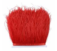 1 mètre de franges en plumes d'oie rouge, d'autruche, de coq, de dinde, pour mariage, bricolage, couture, vêtements, décoration, style 12