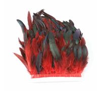 1 mètre de franges en plumes d'oie rouge, d'autruche, de coq, de dinde, pour mariage, bricolage, couture, vêtements, décoration, style 15