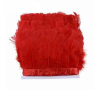 1 mètre de franges en plumes d'oie rouge, d'autruche, de coq, de dinde, pour mariage, bricolage, couture, vêtements, décoration, style 10