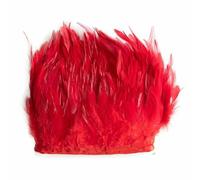 1 mètre de franges en plumes d'oie rouge, d'autruche, de coq, de dinde, pour mariage, bricolage, couture, vêtements, décoration, style 07