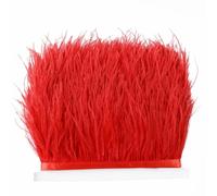 1 mètre de franges en plumes d'oie rouge, d'autruche, de coq, de dinde, pour mariage, bricolage, couture, vêtements, décoration, style 01