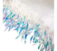 1 mètre de robe tissu paillettes dentelle brodée ruban couture artisanat vêtements accessoires bordure