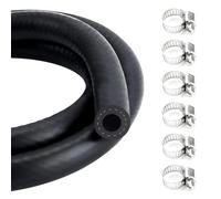 1 Mètre Durite Essence,5mm Diamètre Intérieur Durite Gasoil,Tuyau D'essence de Refroidissement,Tuyau de Carburant Avec 6 Colliers,Conduite Carburant pour Camion,Voiture,Tracteur ou Petit Moteur