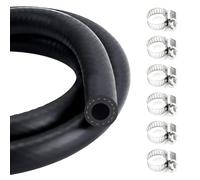 1 Mètre Durite Essence,6mm Diamètre Intérieur Durite Gasoil,Tuyau D'essence de Refroidissement,Tuyau de Carburant Avec 6 Colliers,Conduite Carburant pour Camion,Voiture,Tracteur ou Petit Moteur