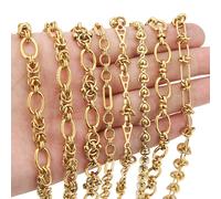 1 mètre PVD plaqué or en acier inoxydable épais grandes chaînes lourdes pour la fabrication de bijoux collier Bracelet bijoux à bricoler soi-même chaîne trouver Acier-J