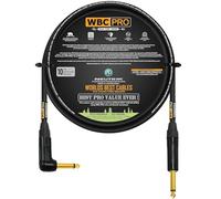 1 mètre - WBC-PRO-GUITAR - 20 AWG - Basse Cap (18pF/ft) - Pro-Grade - Base graphite - Câble double blindage pour guitare, basse, instrument avec connecteurs Neutrik droits à coudés de 6,35 mm (6,35 mm
