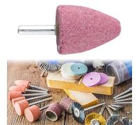 1 meule conique abrasive en corindon rouge avec tige droite de 6 mm pour les tâches de préparation du métal (29 mm)