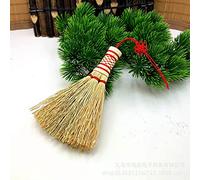 1 mini balai de paille de riz de 12 cm - Balai à main - Balai en bambou naturel fait à la main - Outil de jardinage