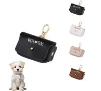1 mini Boîte à bagues de mariage cuir personnalisable, pour collier de chien, pour fiançailles, demande en mariage, cérémonie (Noir)