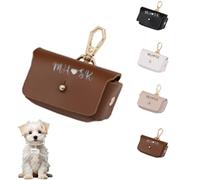 1 mini Boîte à bagues de mariage cuir personnalisable, pour collier de chien, pour fiançailles, demande en mariage, cérémonie (Brun)