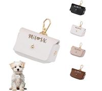 1 mini Boîte à bagues de mariage cuir personnalisable, pour collier de chien, pour fiançailles, demande en mariage, cérémonie (Blanc)