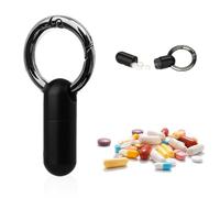 1 Mini Boîte à Pilules Porte-Clés, Boîte à Pilules, Étanche,en Métal, Avec Porte-Clés, diseño ligero y resistente, ideal para viajes y actividades al aire libre (Noir)