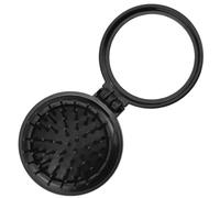 1 mini brosse à cheveux, petite brosse de voyage, pliable, noire, brosse à cheveux de voyage avec miroir cosmétique, réduit l'électricité statique, masse le cuir chevelu