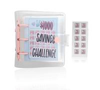 1 mini classeur dollar - Portefeuille à économie d'argent - Classeur à 25 pages - Classeur budgétaire dollar - Pour économiser de l'argent - Rose