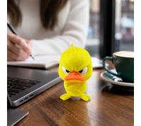 1 mini figurine de canard jaune grincheux en résine, décoration de bureau | Statue de canard légère et compacte en colère, cadeau fantaisie pour la maison, le bureau, décoration de bureau amusante et