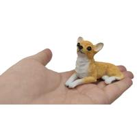 1 mini figurine de chihuahua en résine de 5,1 cm, cadeau commémoratif de chien, figurine de chien, décoration de voiture, sculpture de figurine de chihuahua, cadeau pour amateur de chihuahua (marron)