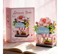 1 mini figurine de magasin de fleurs, figurine décorative Dream Series | Facile à assembler, jolie figurine finie, mini décoration pour la maison, le bureau, une étagère et un cadeau saisonnier